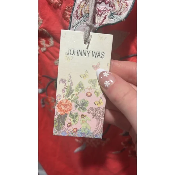 Johnny Was Pink Andrean Embroidered T-Shirt Dress Size Large - Picture 10 of 12